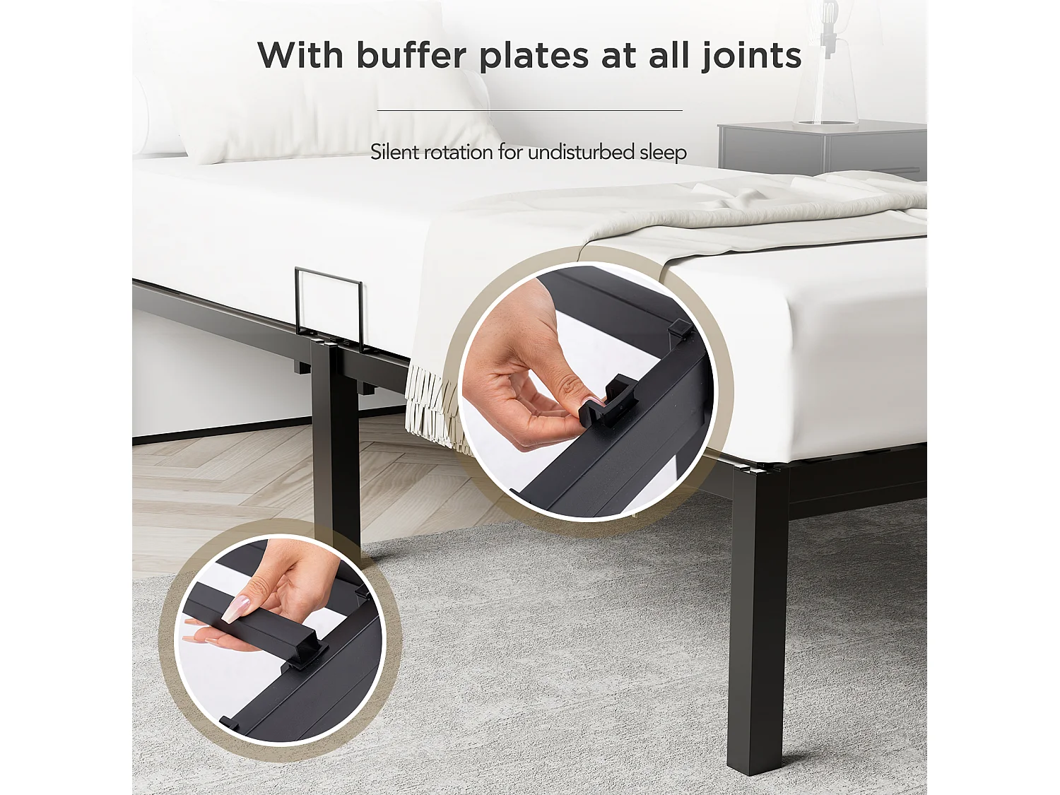 Letto in metallo con spazio contenitore 140 × 200 cm nero