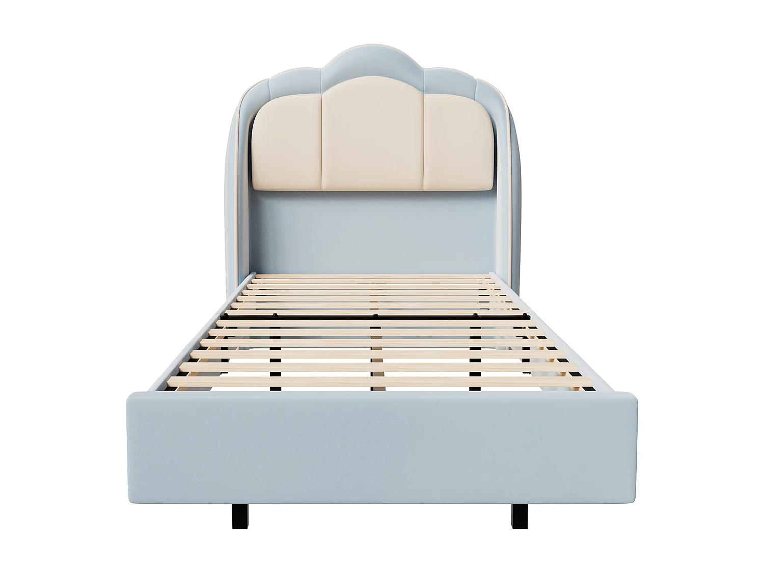 Kinderbett 90 x 200 cm, rosa, einfacher Aufbau, mit mehrfarbigen LEDs, originelles Wolken-Kopfteil