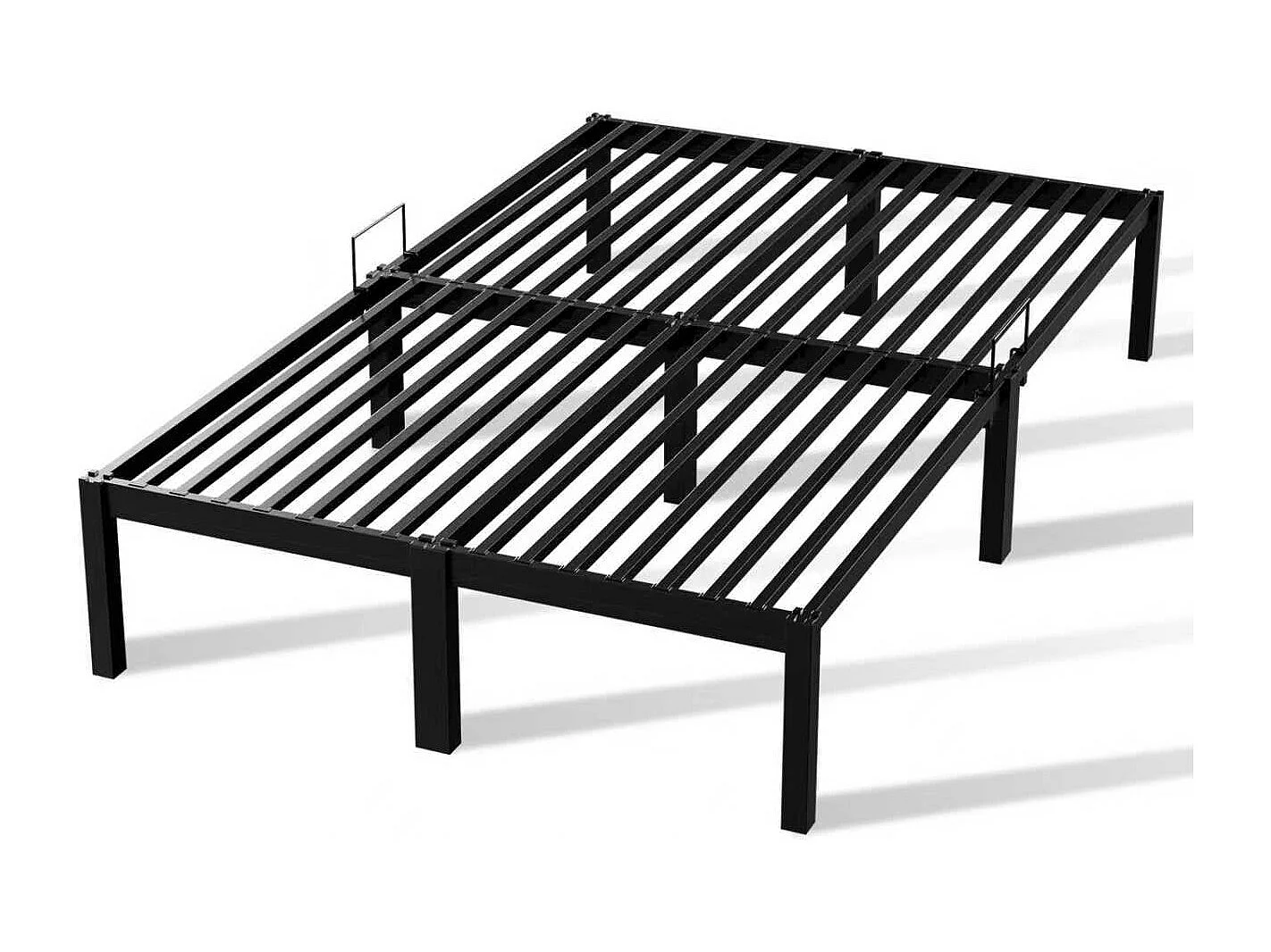Lit métallique avec rangement 160x200 cm noir