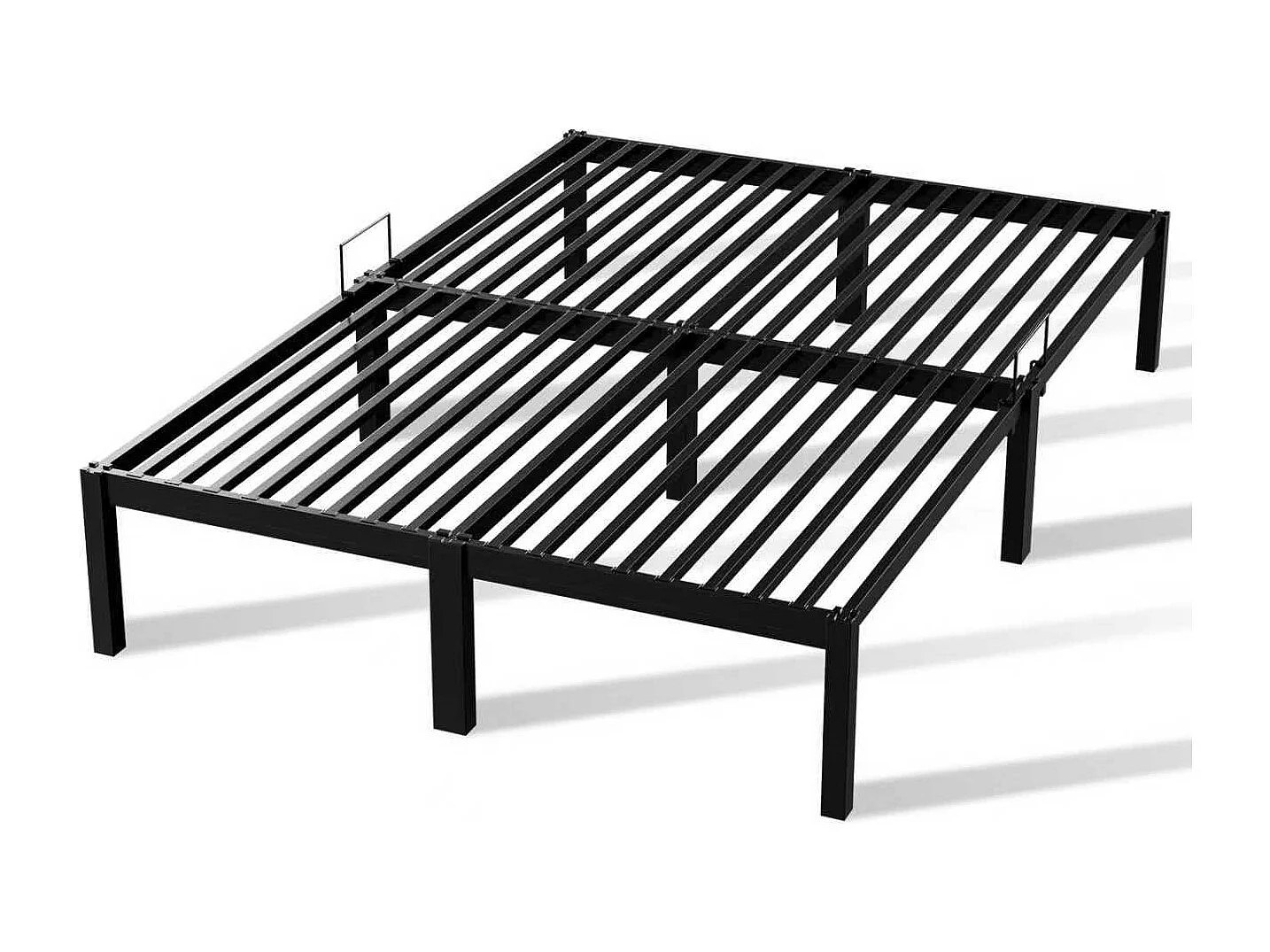 Lit métallique avec rangement 140x200 cm noir