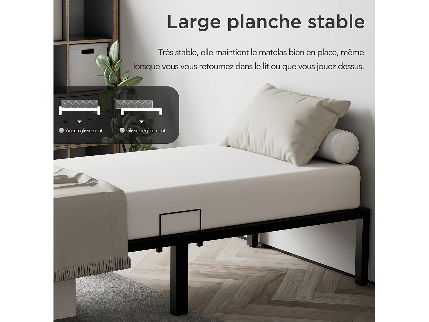 Letto in metallo con spazio contenitore 90 × 200 cm nero