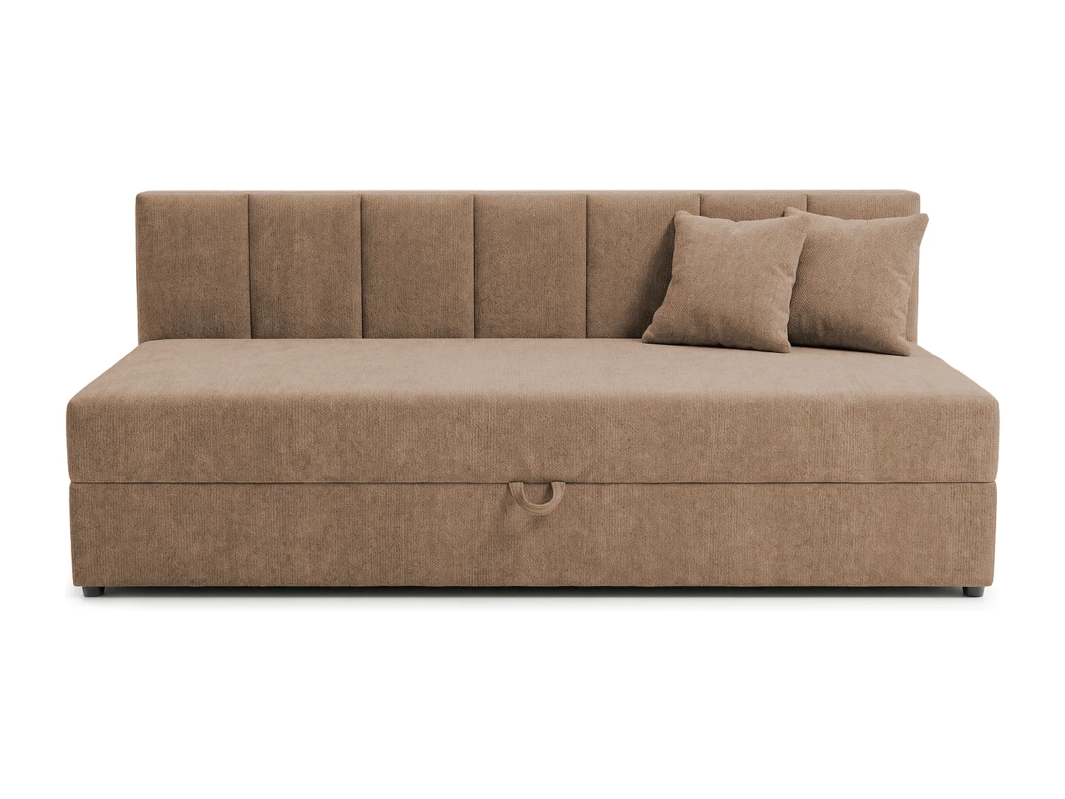 Lit d’appoint avec dossier et grand coffre de rangement en tissu chenille LENNY