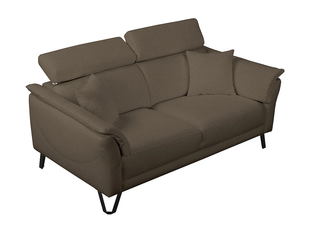 Calma 3-seater sofa + two decorative pillows, brown