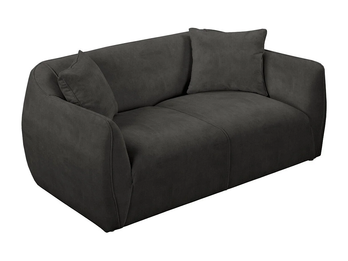 Canapé 2 places Nube + deux coussins décoratifs, gris  foncé