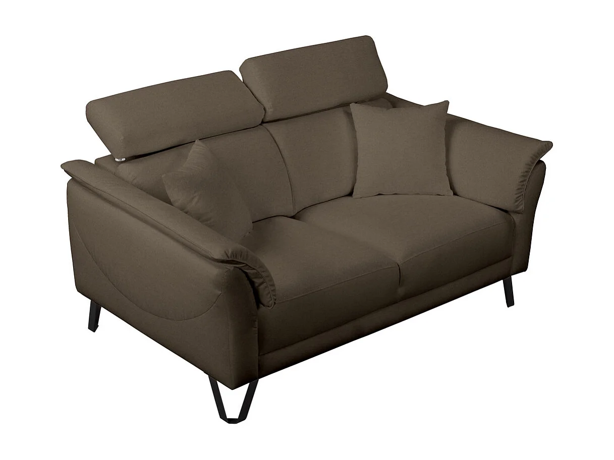 Calma 2-seater sofa + two decorative pillows, brown