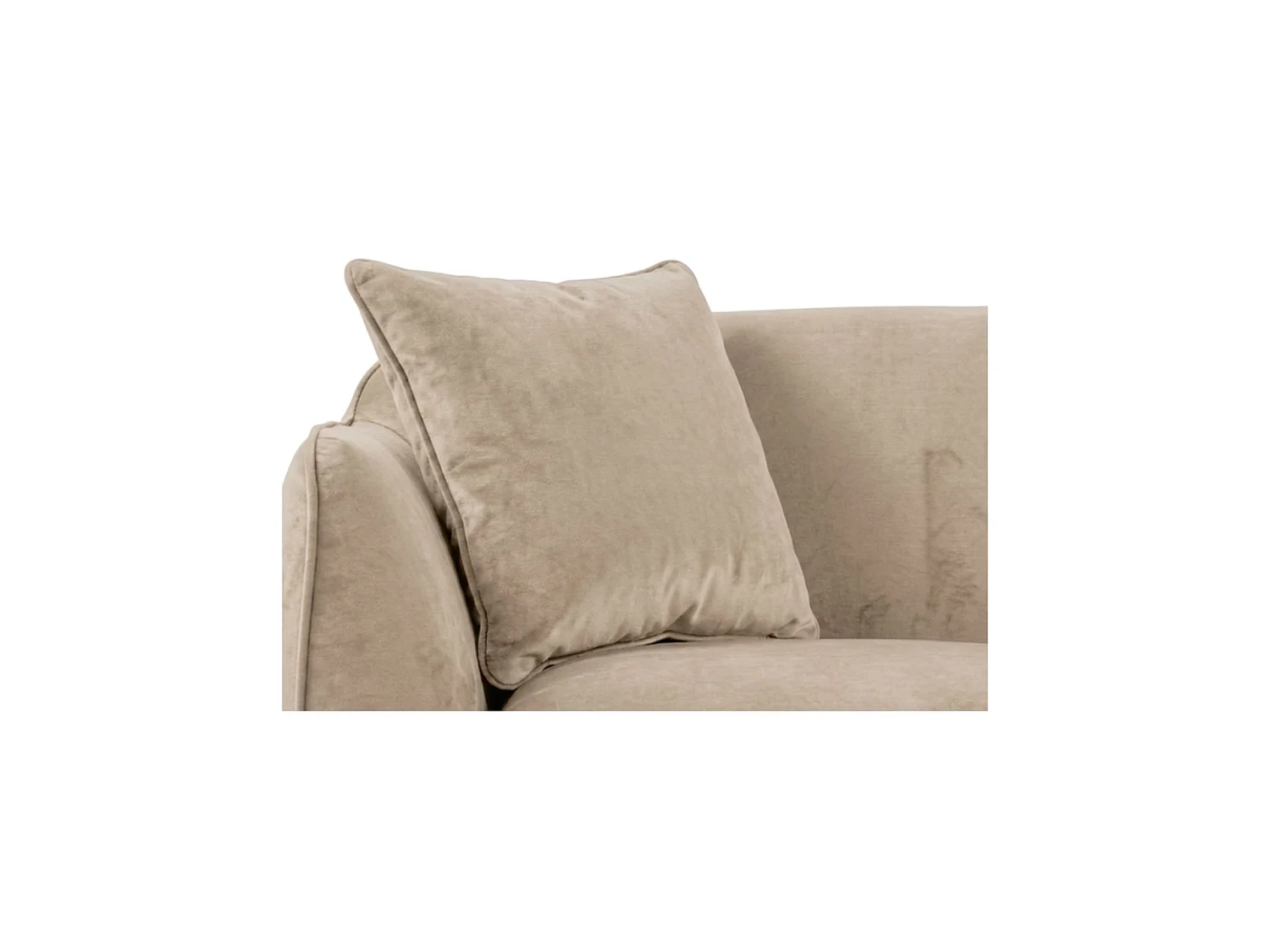 Canapé 2 places Nube + deux coussins décoratifs, beige