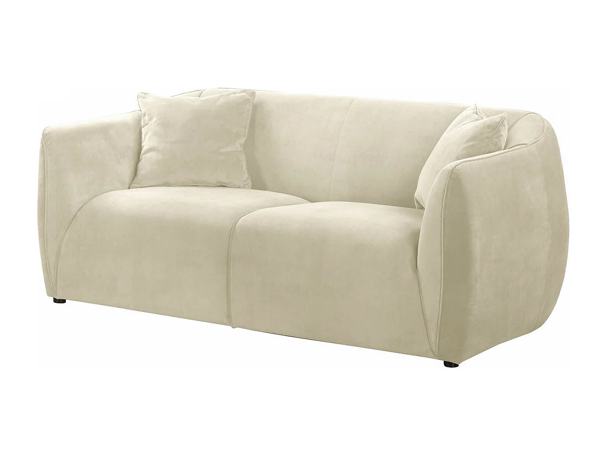 Canapé 3 places Nube + deux coussins décoratifs, crème
