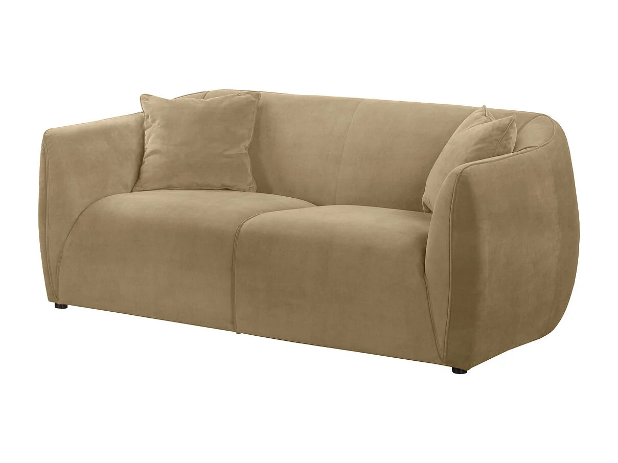 Canapé 3 places Nube + deux coussins décoratifs, beige