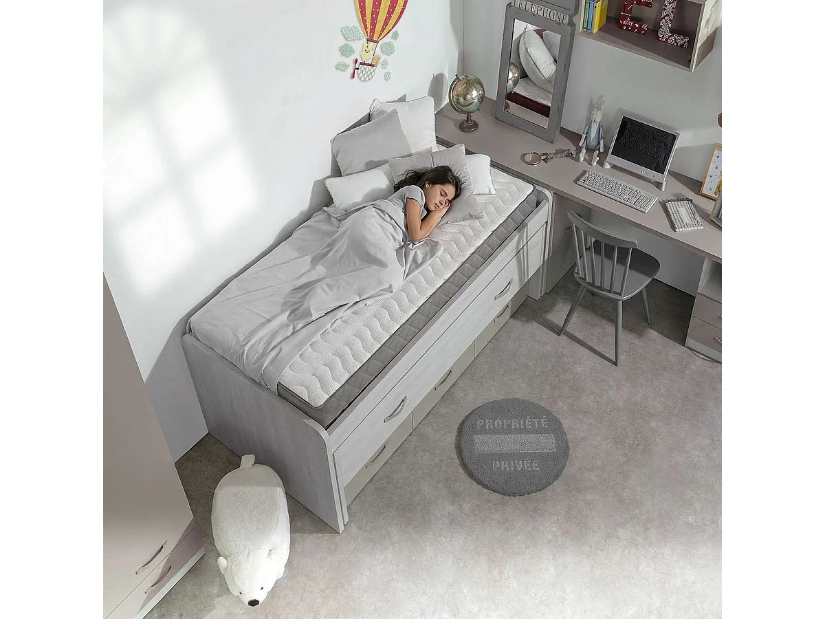 Colchón Viscoelástico 90x190 altura:15cm Gredos Blanco - Nalui