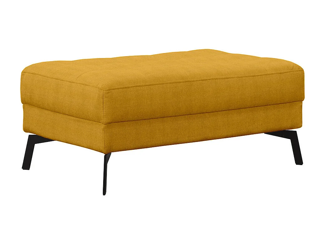 Pouf Brisa, jaune, fabriqué en tissu lisse