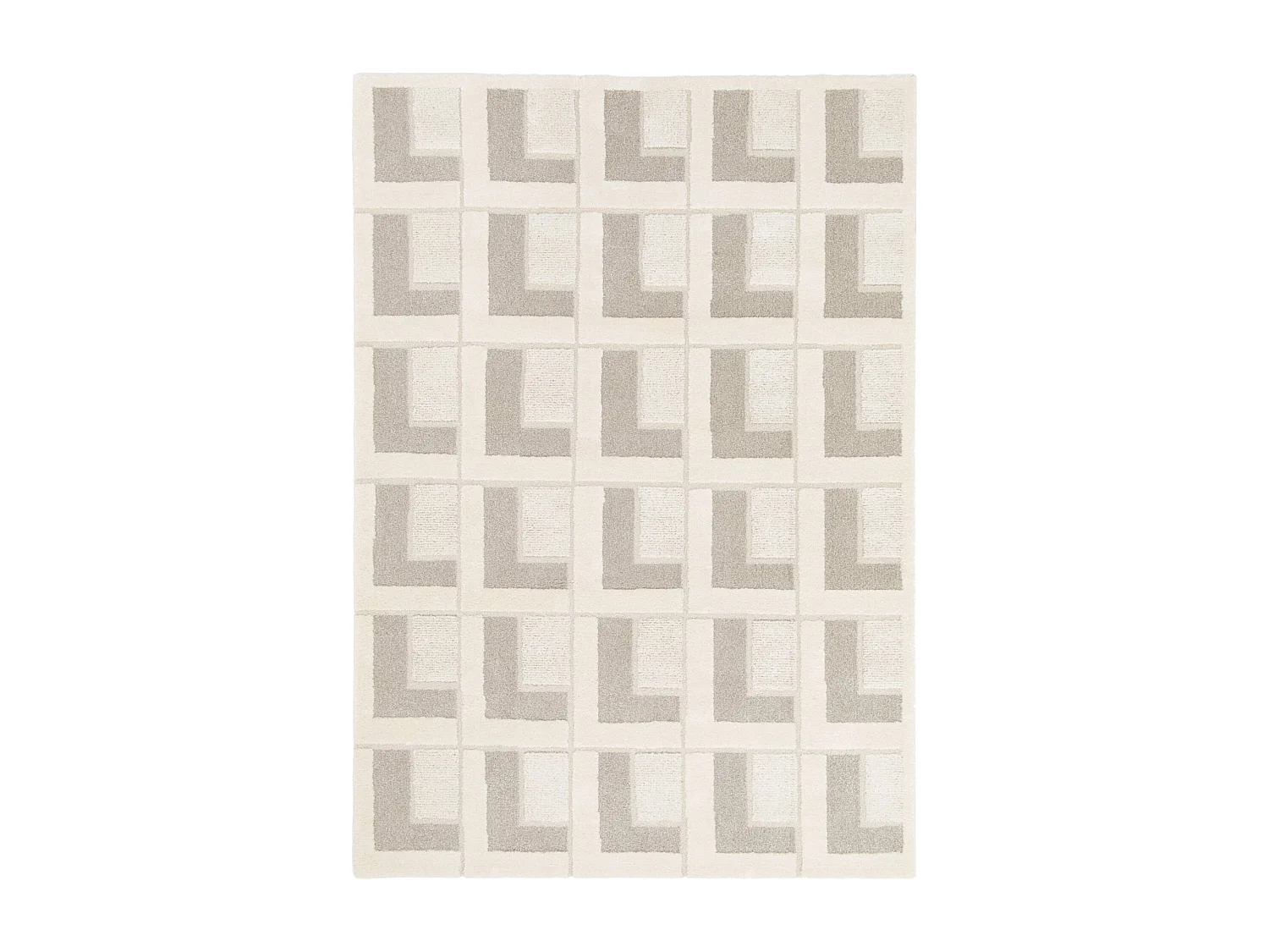Tapis intérieur motifs géométriques crème 160x230cm - Eve