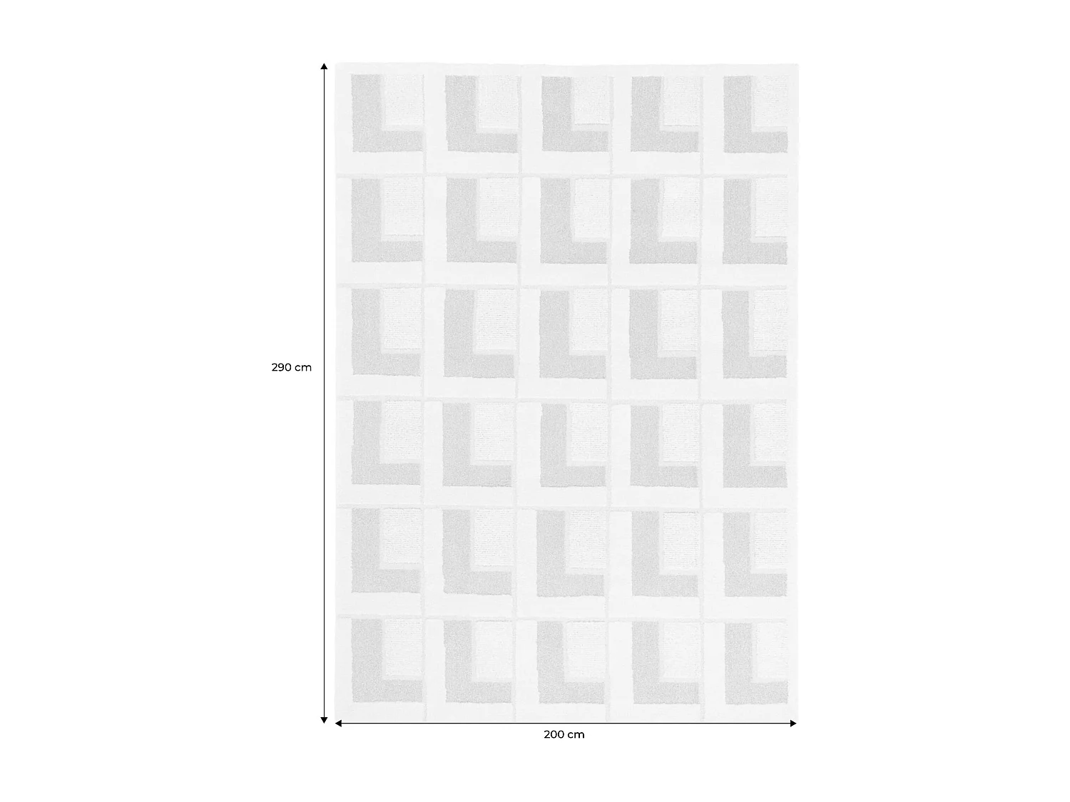 Tapis intérieur motifs géométriques crème 200x290cm - Eve