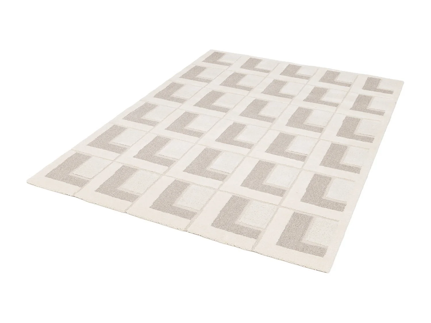 Tapis intérieur motifs géométriques crème 120x170cm - Eve