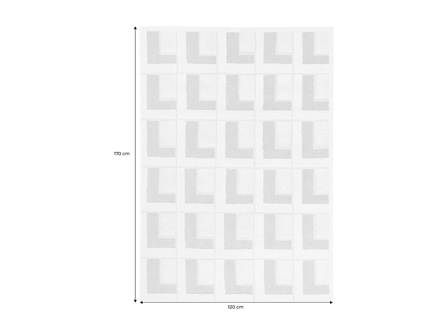 Tapis intérieur motifs géométriques crème 120x170cm - Eve