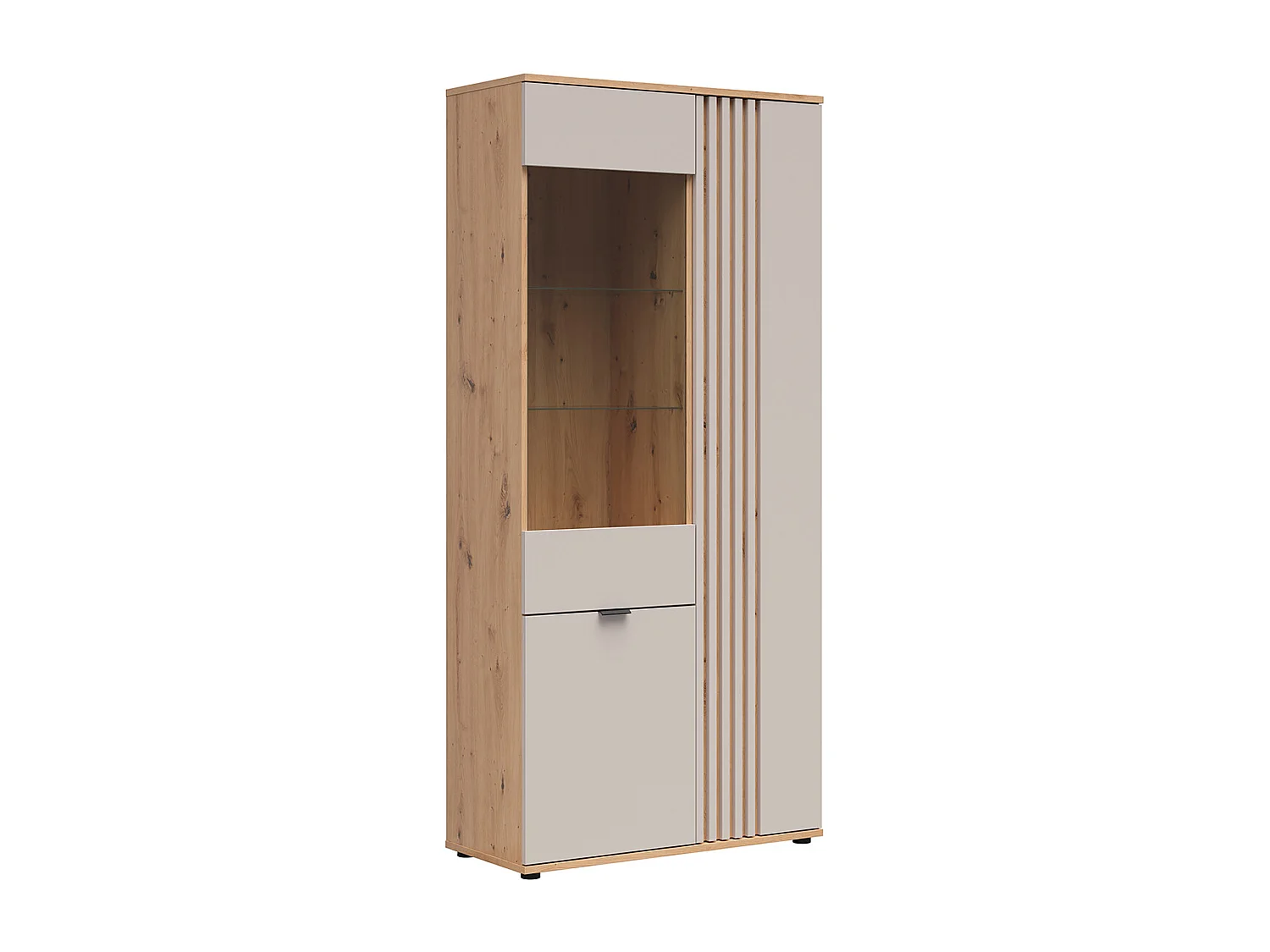 3-door Ezra Cashmere and Wood china cabinet