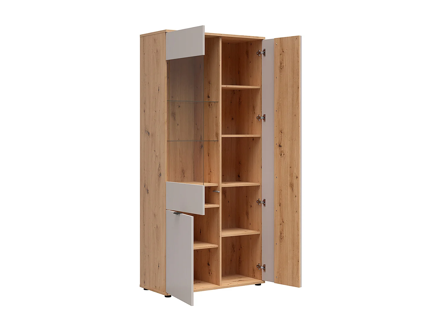 3-door Ezra Cashmere and Wood china cabinet