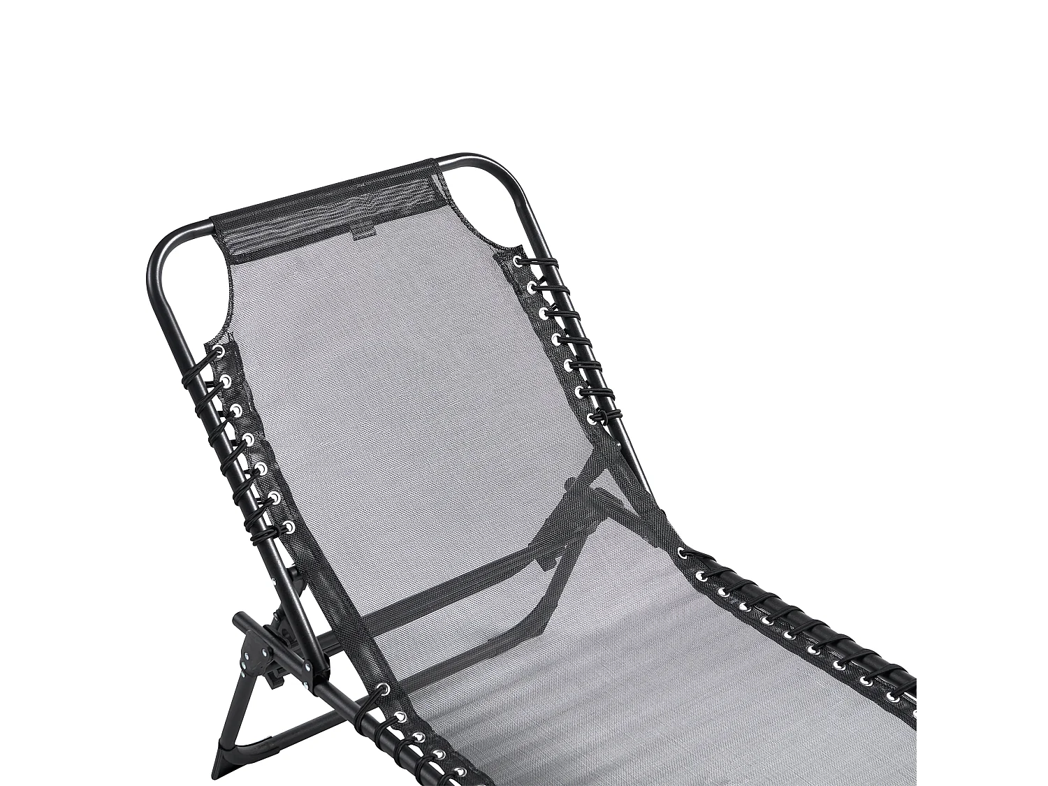 Sun Lounger AMBATO Reclining Metal Black