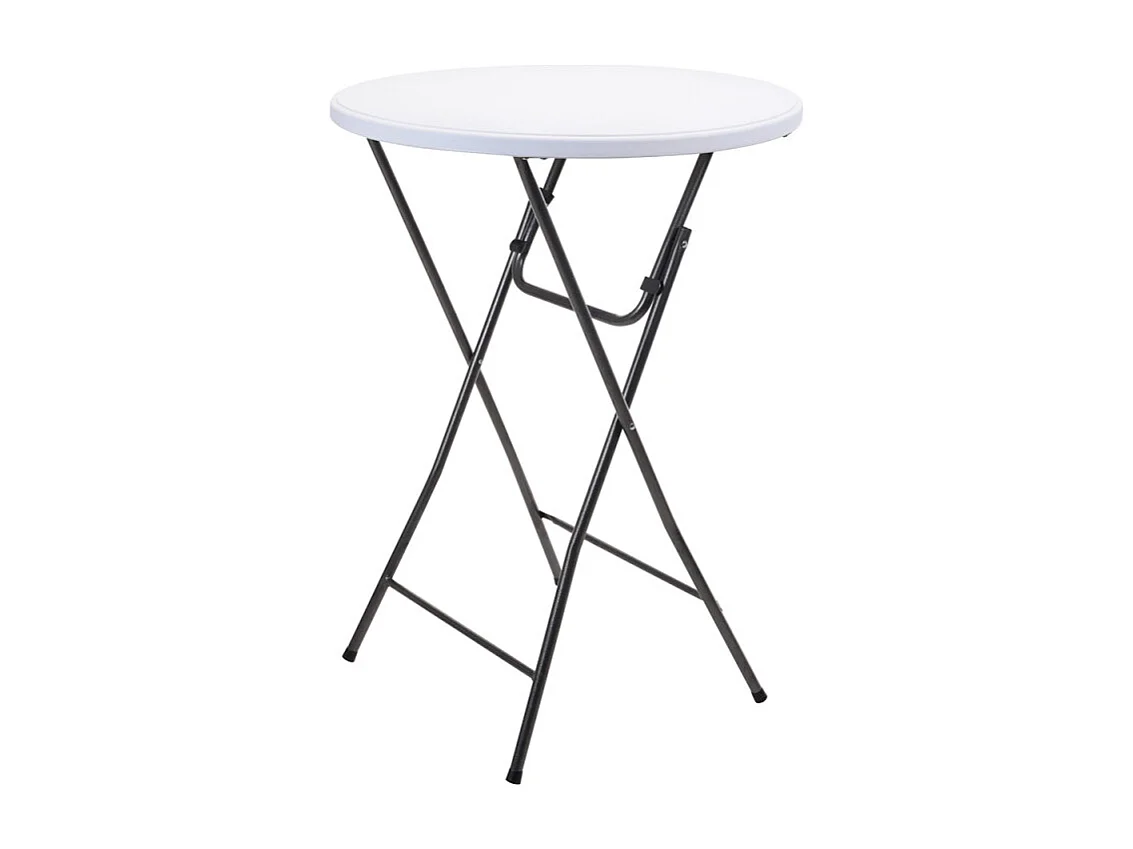 Table haute mange debout D80 pliable PE blanc