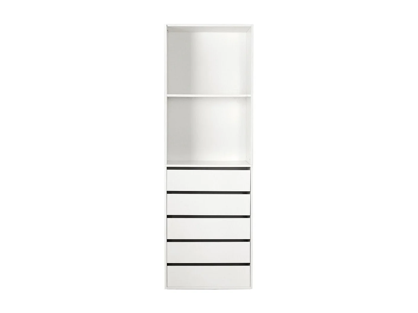 Armoire avec 5 tiroirs et 2 étagères "Opéra" - 60 x 45 x 180 cm - Blanc