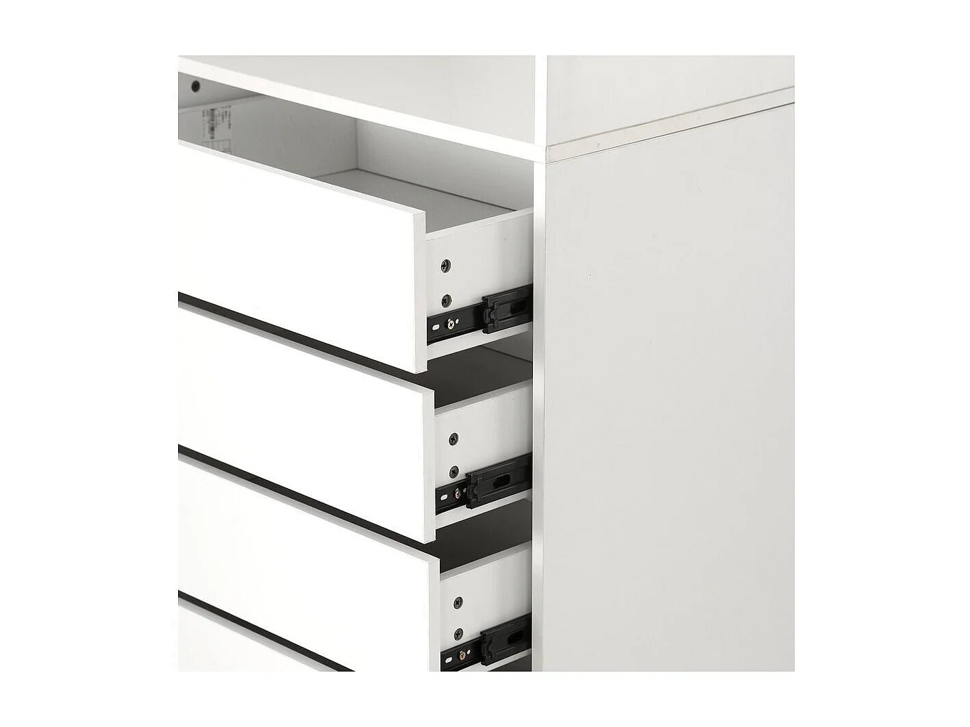 Armoire avec 5 tiroirs et 2 étagères "Opéra" - 60 x 45 x 180 cm - Blanc