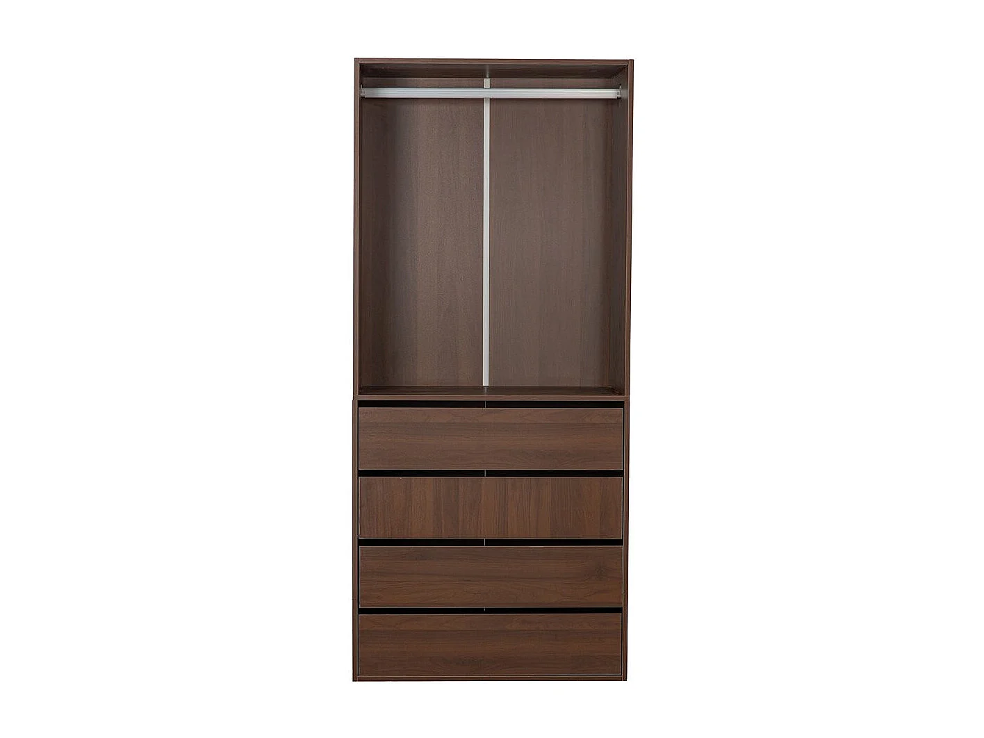 Armoire avec 4 tiroirs et 1 penderie "Opéra" - 80 x 45 x 180 cm - Marron