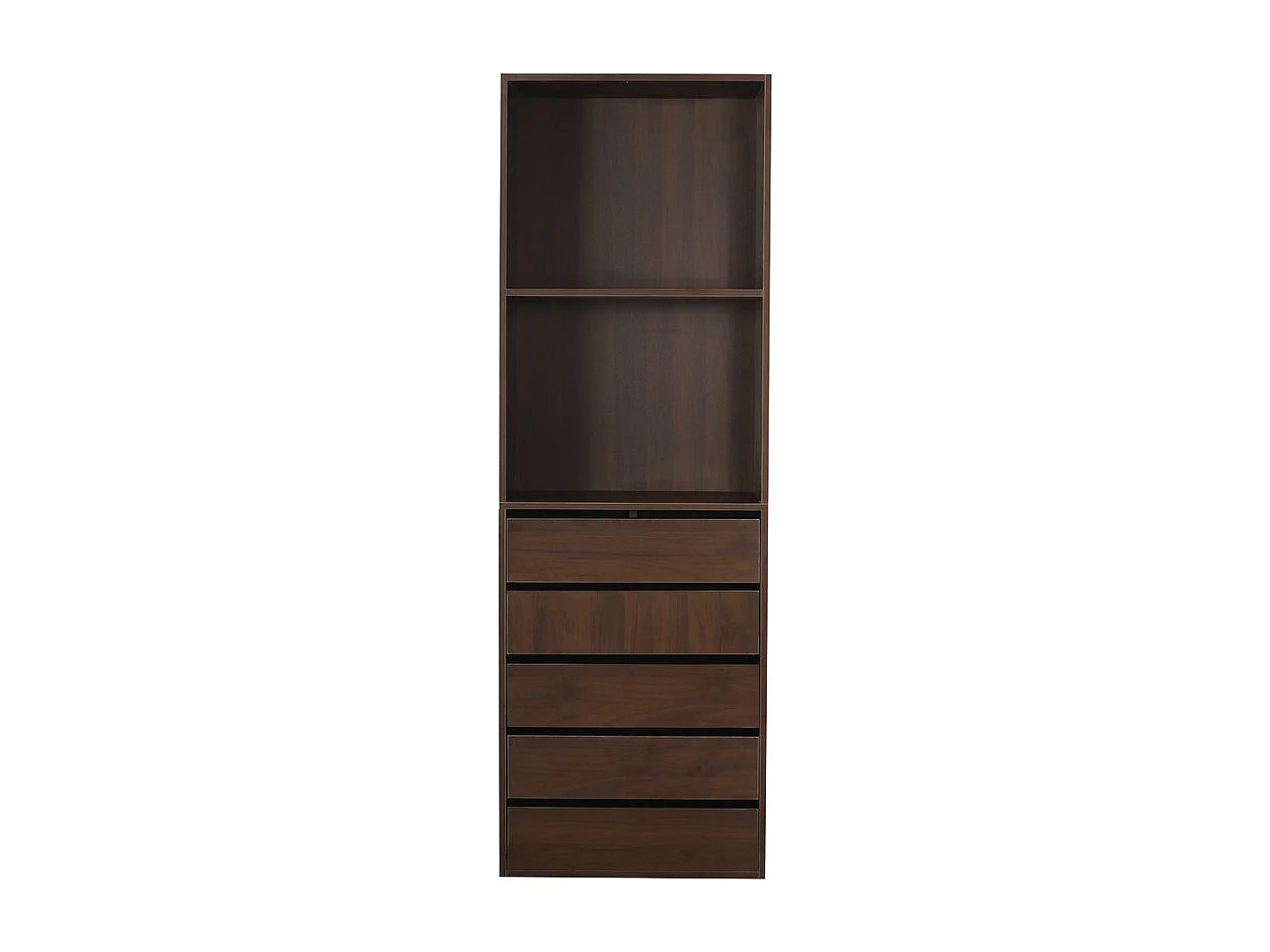 Armoire avec 5 tiroirs et 2 étagères "Opéra" - 60 x 45 x 180 cm - Marron