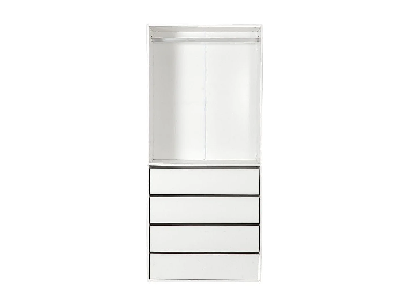 Armoire avec 4 tiroirs et 1 penderie "Opéra" - 80 x 45 x 180 cm - Blanc
