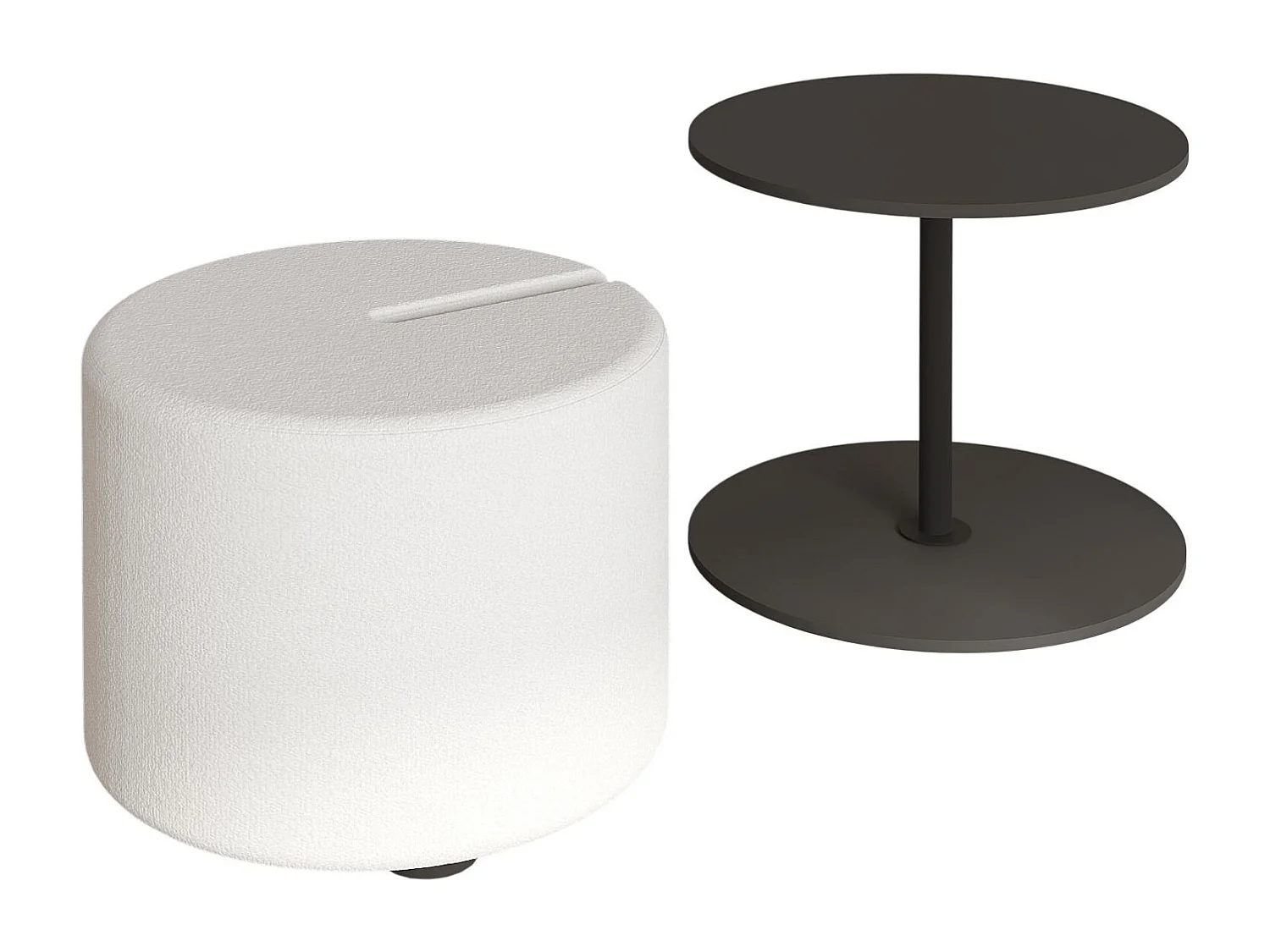 "Vexana Holzbeistelltisch mit Hocker - Anthrazitgrau - Elegantes Design - Hanah Home Collection"