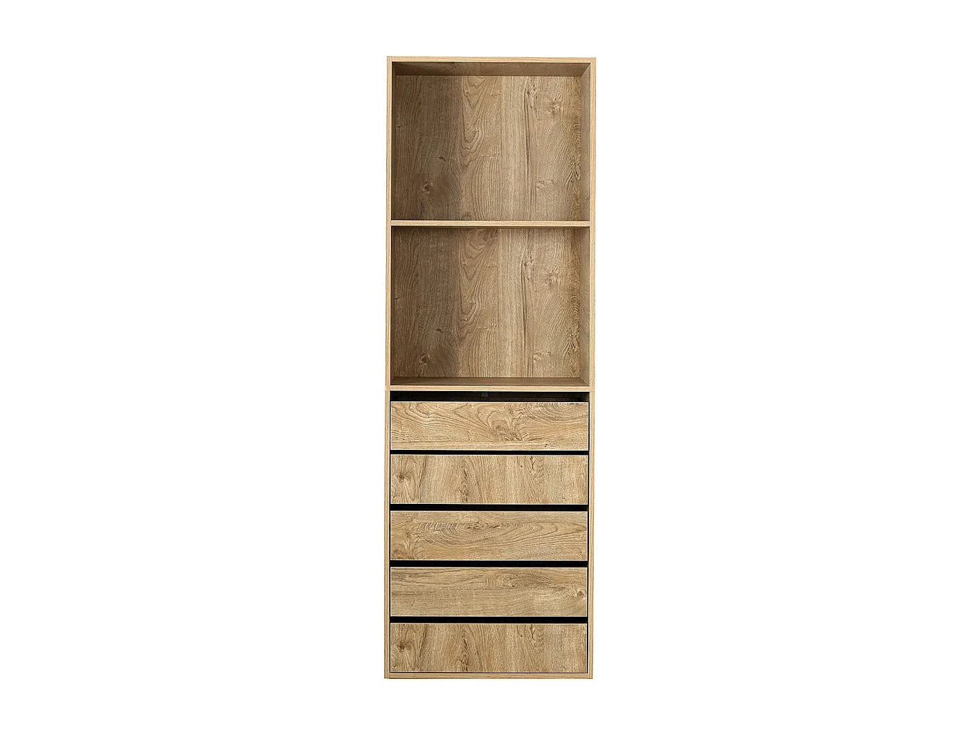 Armoire avec 5 tiroirs et 2 étagères "Opéra" - 60 x 45 x 180 cm - Beige