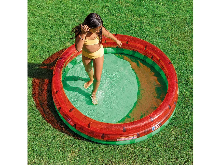 Piscine Gonflable Enfant "Pasteque" 168cm Rouge & Vert