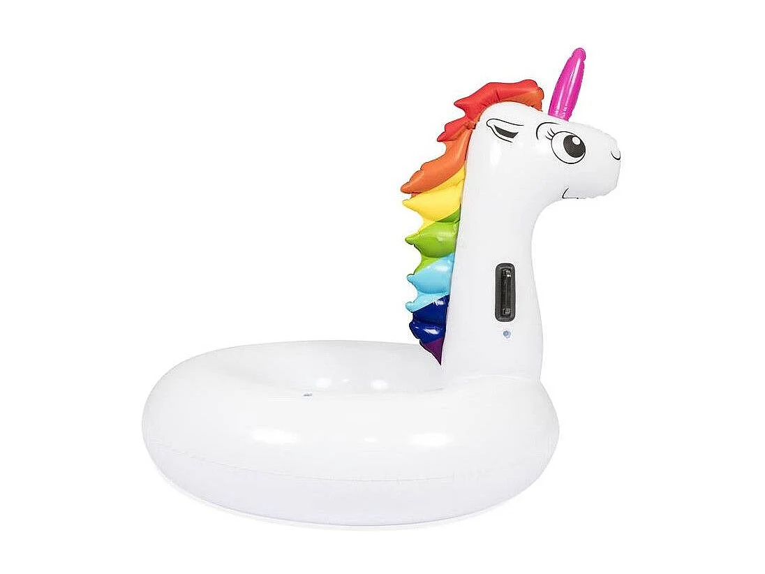 Géant Licorne Bouée de Piscine 136 x 131 cm Multicolore Gonflable avec Poignées