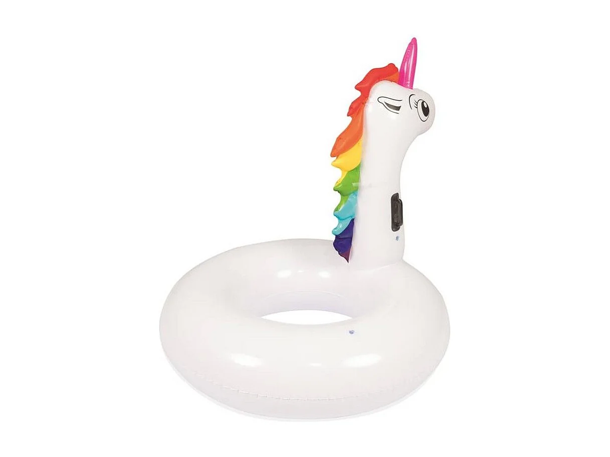 Géant Licorne Bouée de Piscine 136 x 131 cm Multicolore Gonflable avec Poignées