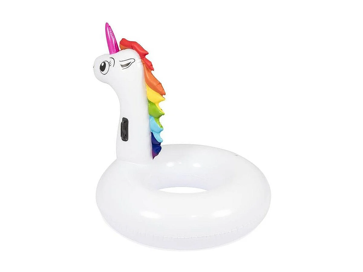 Géant Licorne Bouée de Piscine 136 x 131 cm Multicolore Gonflable avec Poignées
