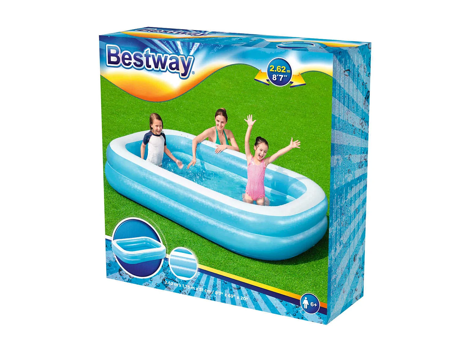 Piscine Gonflable Pour Enfants Bestway Rectangulaire 262x175x51 cm