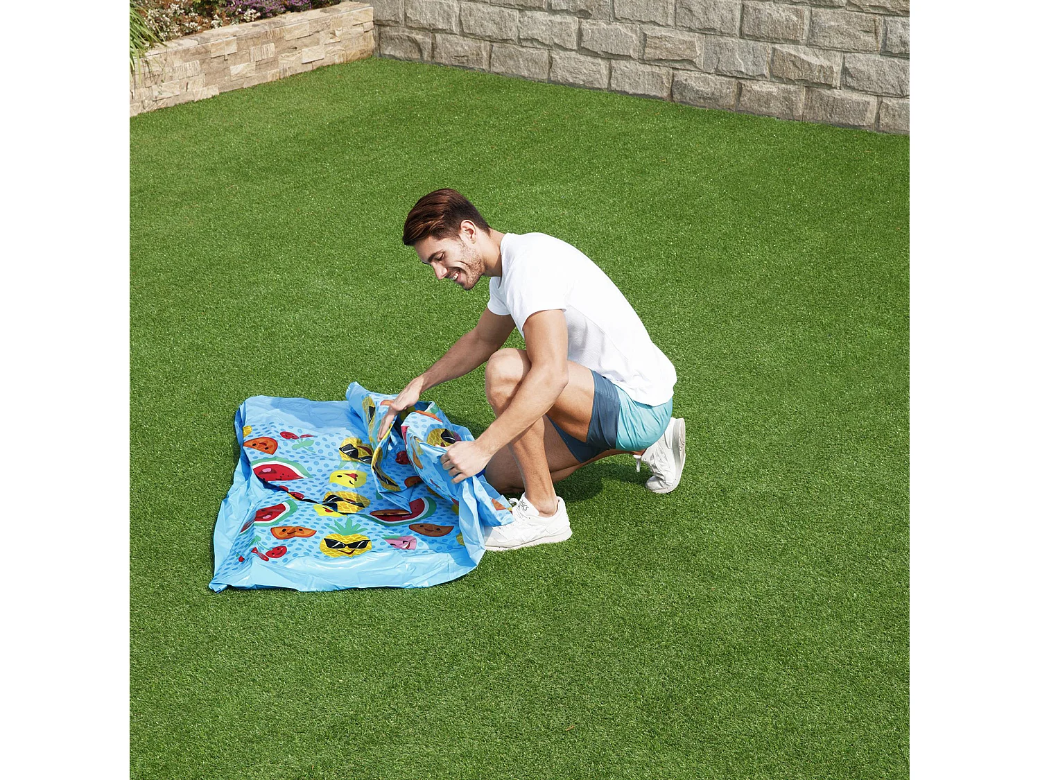 Piscine Hors-Sol Tubulaire pour Enfants Bestway Splash-In-Shade 244x51 cm avec Abri/Auvent