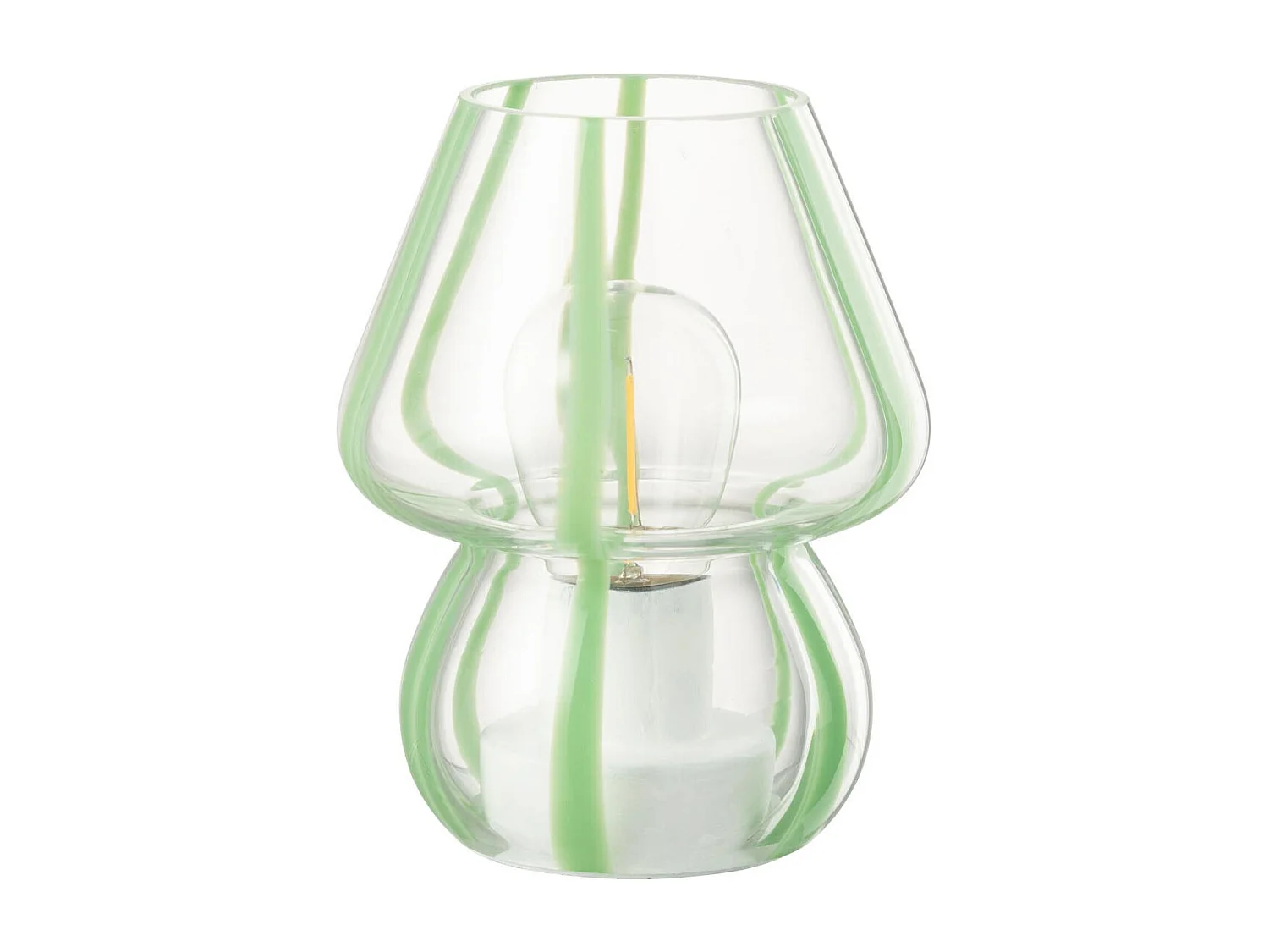 Lampe à Poser Rayures en Verre "Ophelie" 15cm Vert