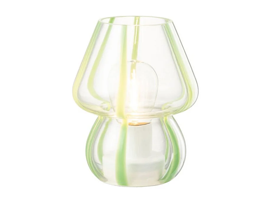 Lampe à Poser Rayures en Verre "Ophelie" 15cm Vert