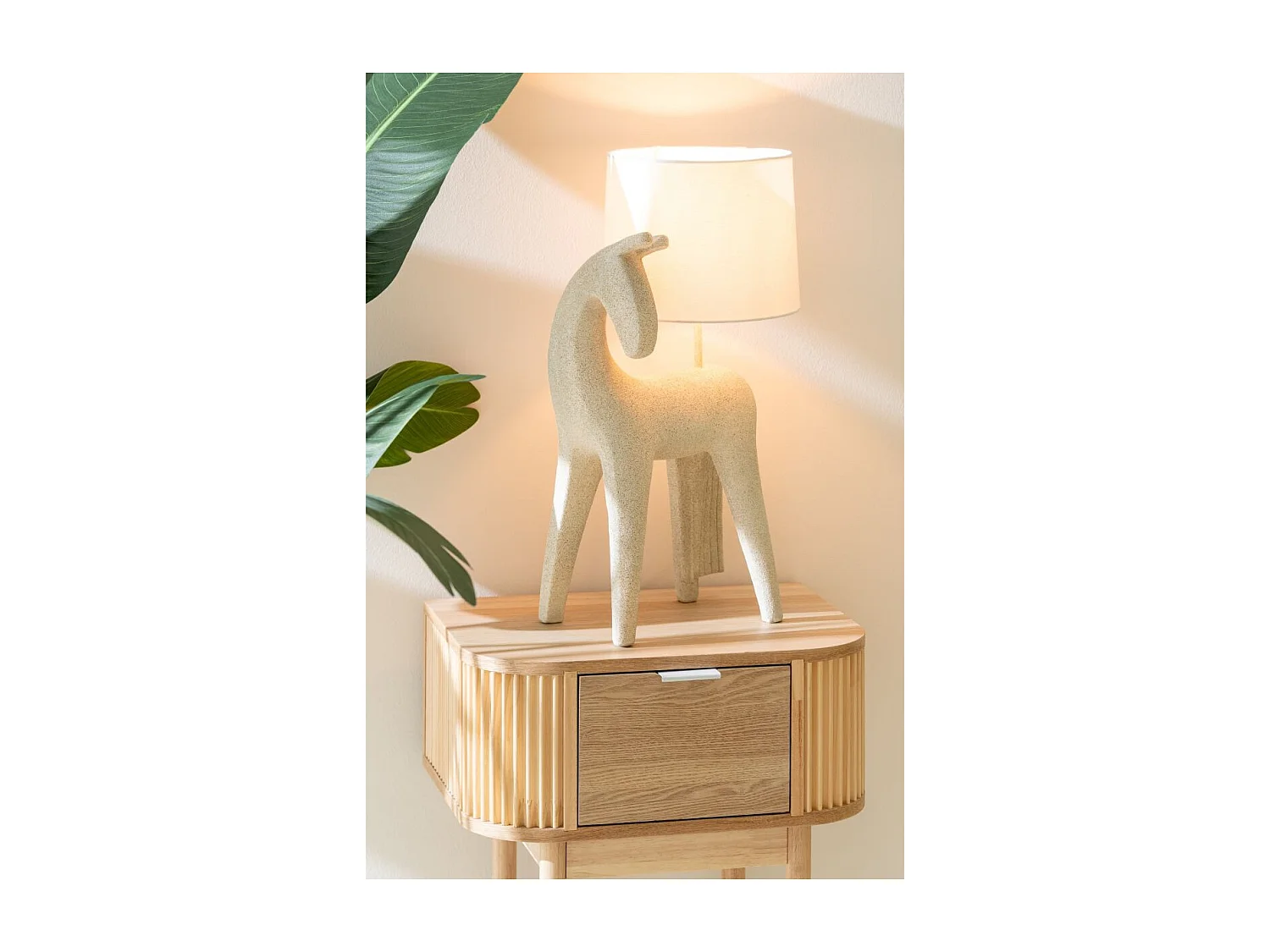 Lampe à Poser Cheval "Morris" 56cm Beige