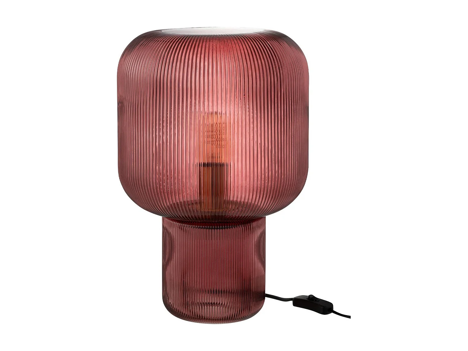Lampe à Poser en Verre "Allyson" 42cm Rouge