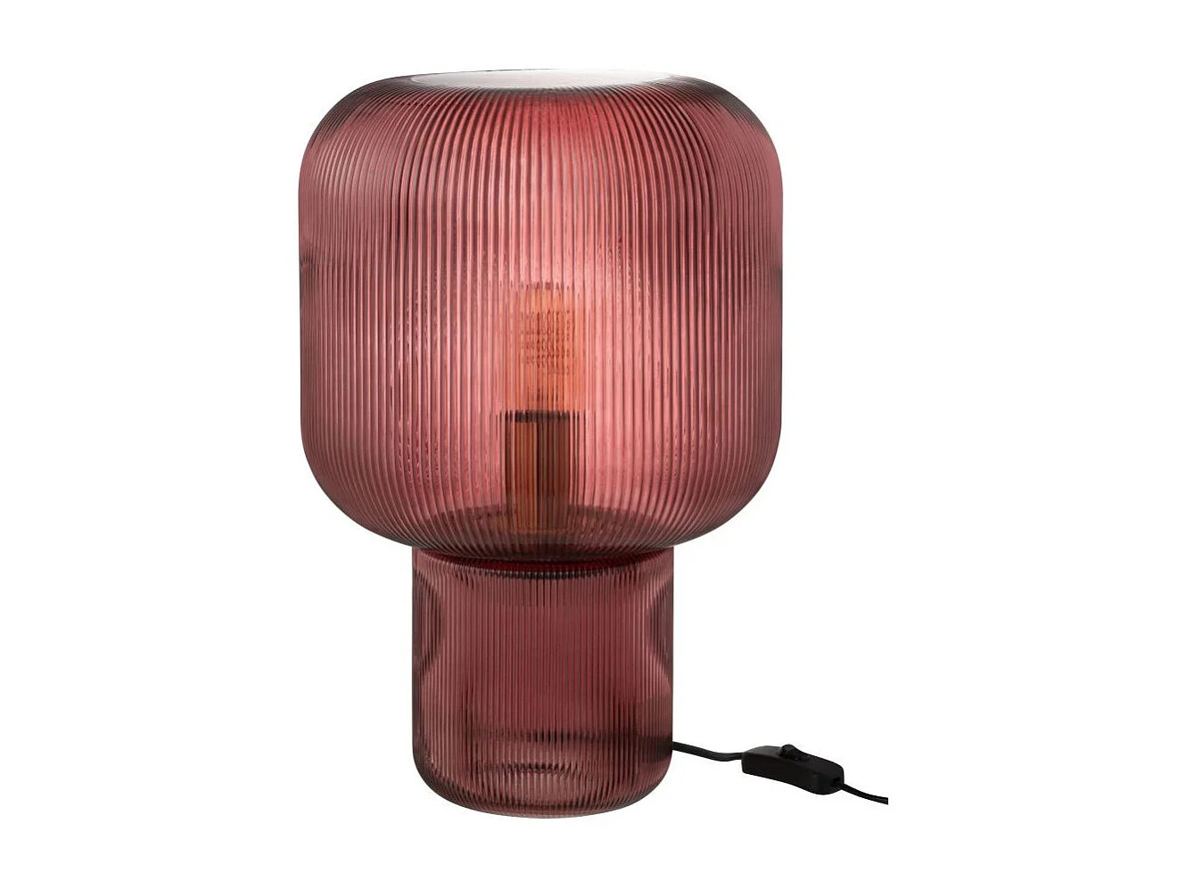 Lampe à Poser en Verre "Allyson" 42cm Rouge