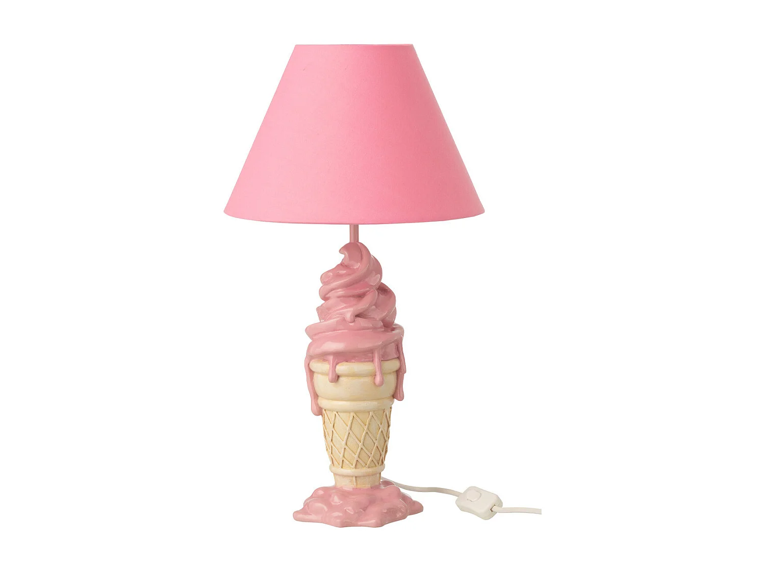 Lampe à Poser Enfant "Crème Glacée" 47cm Rose