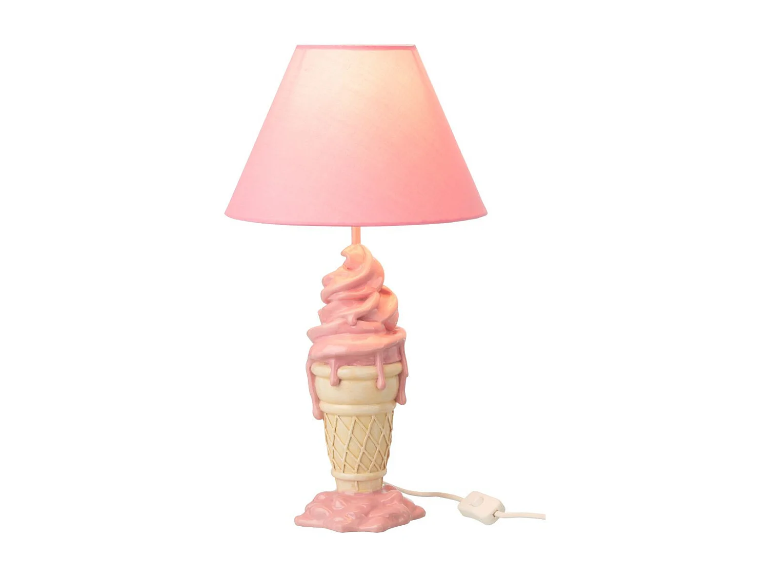 Lampe à Poser Enfant "Crème Glacée" 47cm Rose
