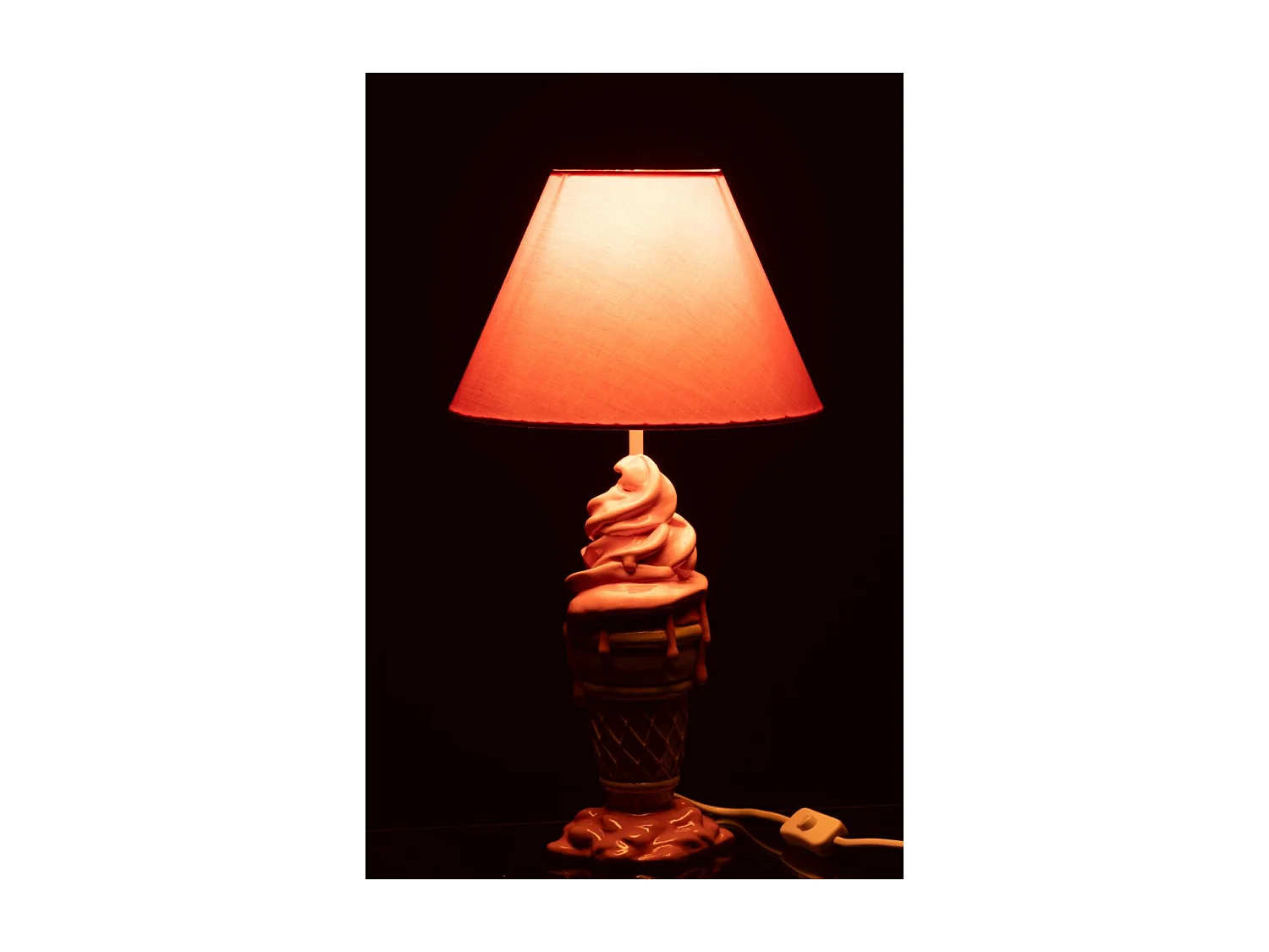 Lampe à Poser Enfant "Crème Glacée" 47cm Rose