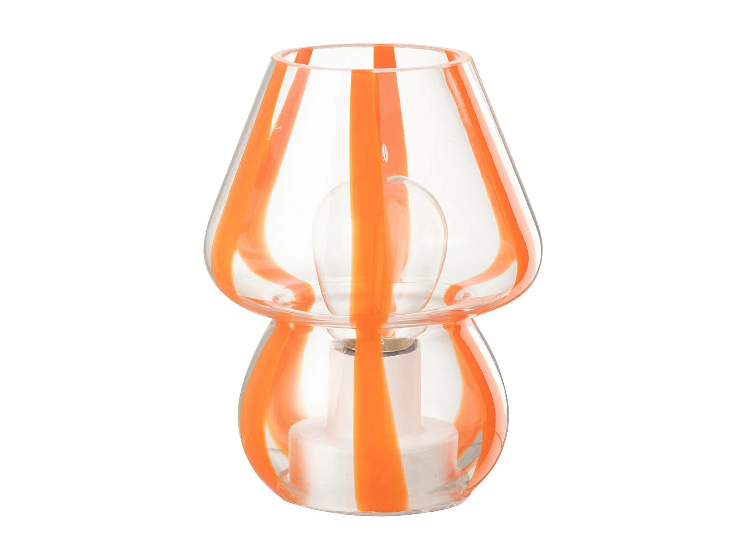 Lampe à Poser Rayures en Verre "Ophelie" 15cm Orange