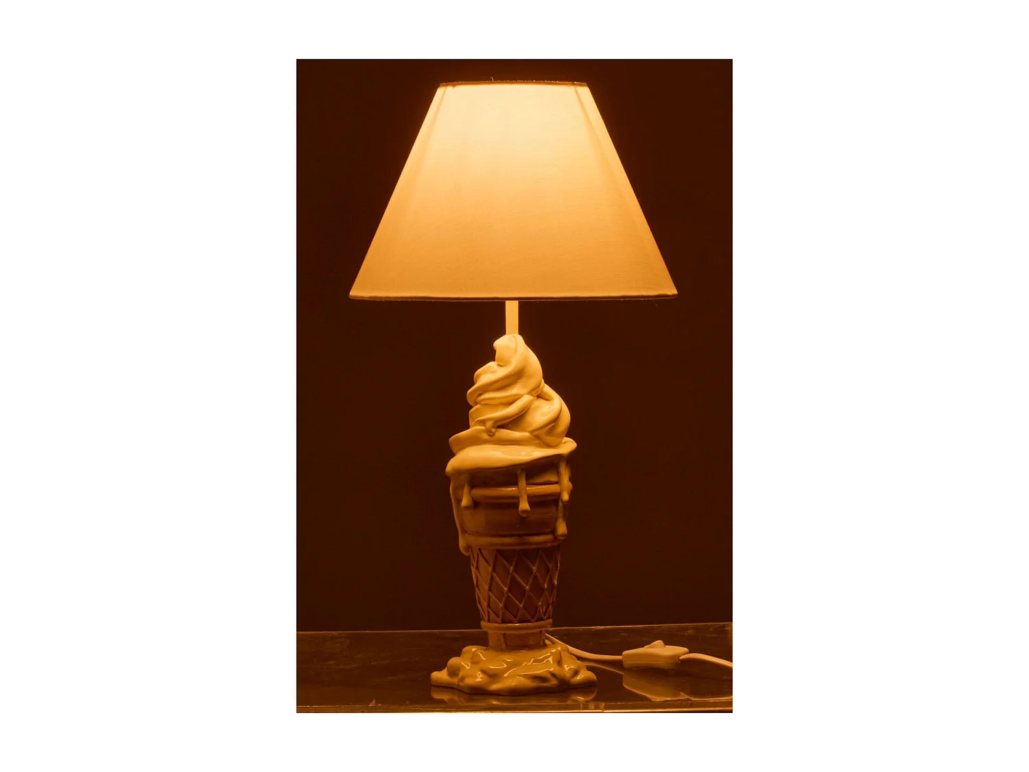 Lampe à Poser Enfant "Crème Glacée" 47cm Jaune