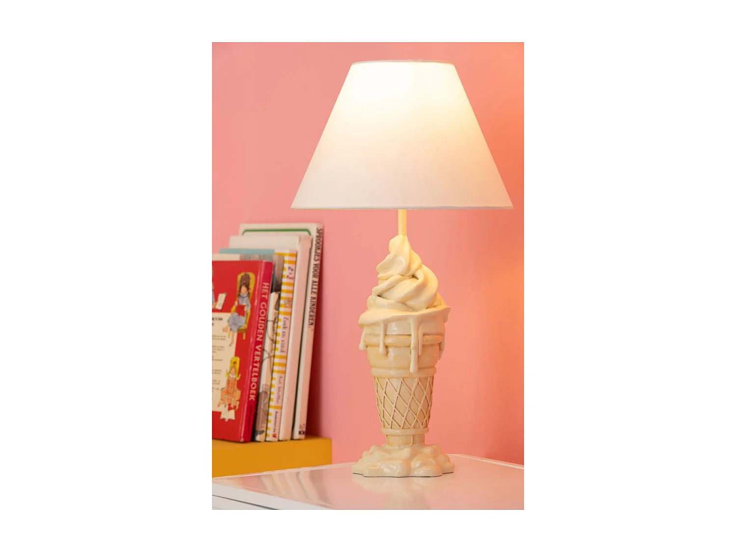 Lampe à Poser Enfant "Crème Glacée" 47cm Jaune