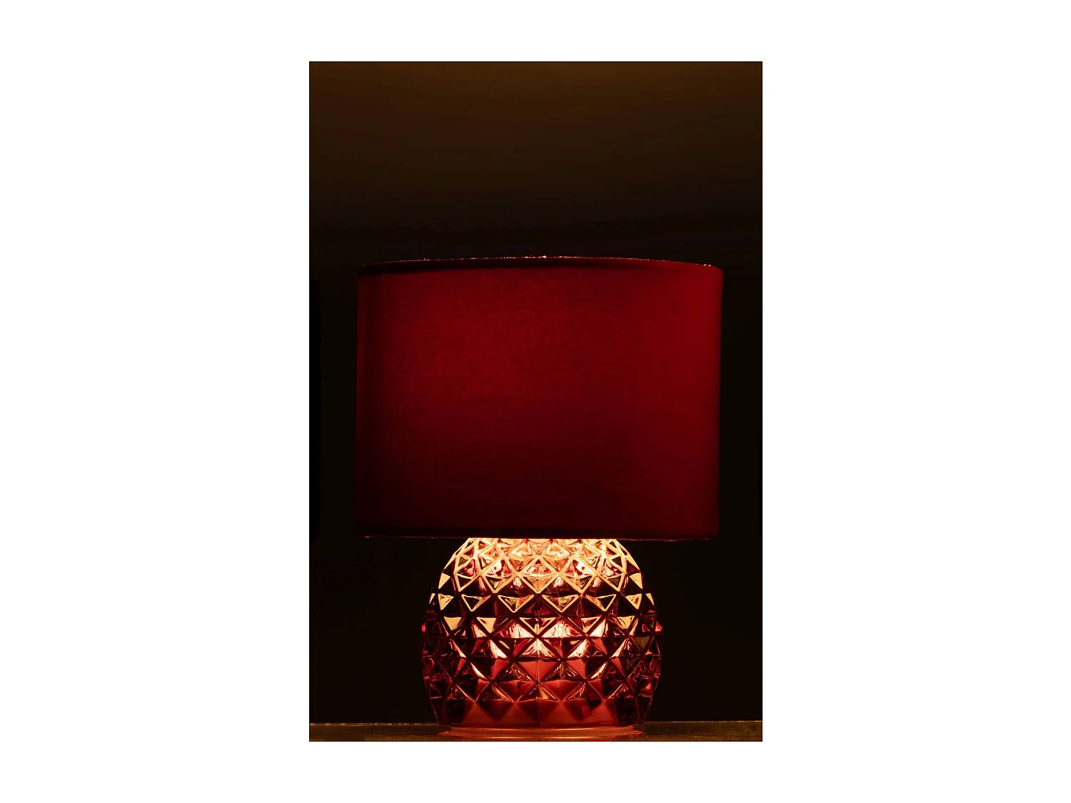 Lampe à Poser en Verre "LED" 23cm Bordeaux
