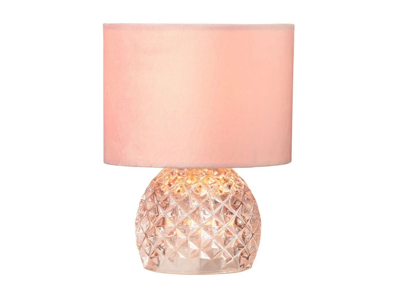 Lampe à Poser en Verre "LED" 23cm Rose Clair