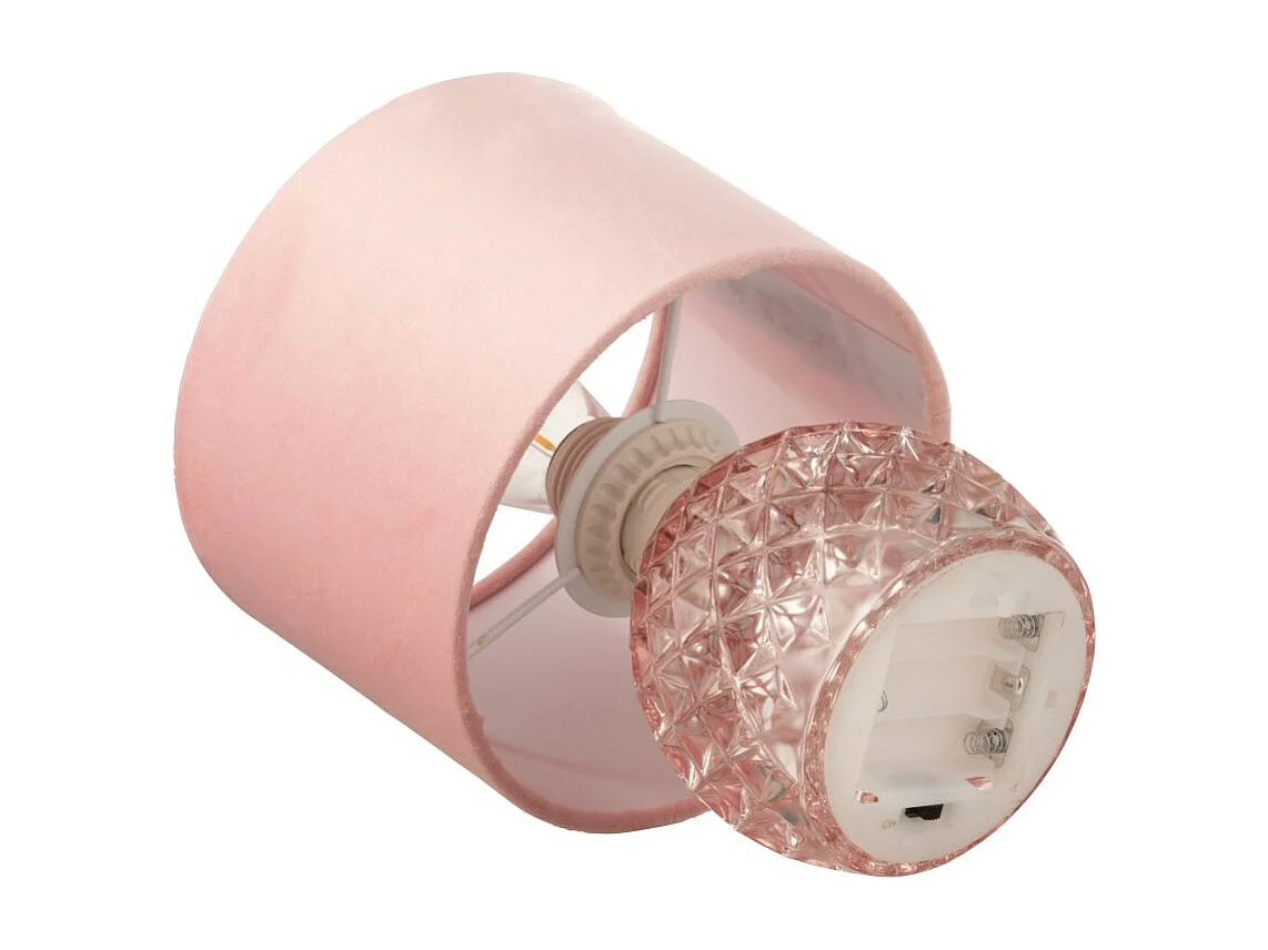 Lampe à Poser en Verre "LED" 23cm Rose Clair