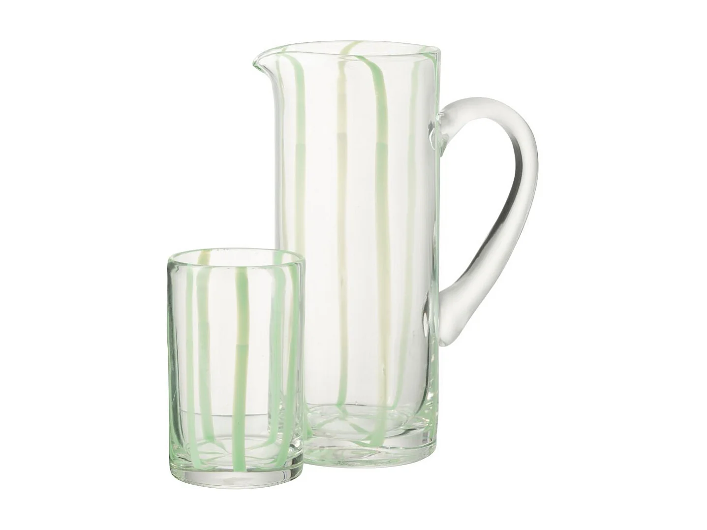 Carafe Rayures en Verre "Ophelie" 25cm Vert
